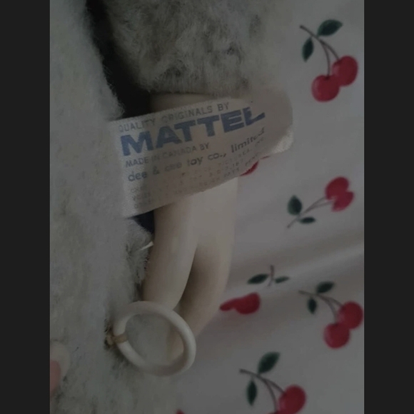 Mattel Gray and White Stuffed Animal with Carrot - Picture 2 of 2